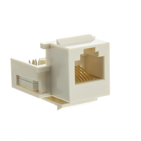 CableWholesale 331-120WH Keystone Insert, White, Phone Jack, Tooless, RJ11 / RJ12 Female to Wire Insert