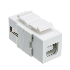 CableWholesale 333-310 Keystone Insert, White, USB 2.0 Type A Female To Type B Female Adapter (Reversible)