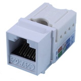 CableWholesale 33X6-120WH Slimline Cat6a Keystone Jack, White, RJ45 Female to 110 Punch Down
