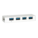 CableWholesale 41U3-32004 USB 3.0 Super Speed Desktop Hub, White, 4 Port, Self Powered