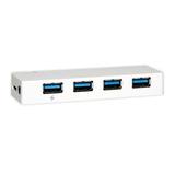CableWholesale 41U3-32004 USB 3.0 Super Speed Desktop Hub, White, 4 Port, Self Powered
