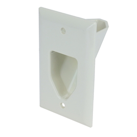 CableWholesale 45-0001-WH 1-Gang Recessed Low Voltage Cable Plate, White