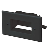 CableWholesale 45-0008-BK Easy Mount Recessed Low Voltage Cable Plate, Black