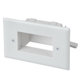 CableWholesale 45-0008-WH Easy Mount Recessed Low Voltage Cable Plate, White