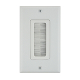 CableWholesale 45-0018-WH Decora Wall Plate Insert, Brush Style Pass Through, White