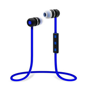 CableWholesale 5002-123BL Bluetooth Wireless Sports Earbuds w/ In-line Microphone, Control Buttons, Blue