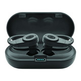 CableWholesale 5002-406BK Bluetooth Wireless Earbuds w/ Charging Case, Over the ear clip, Black