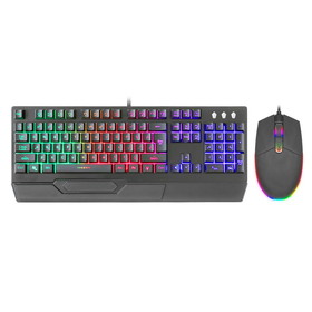 CableWholesale 5012-80105 Gaming RGB LED light up USB Keyboard and Mouse Combo