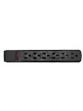 CableWholesale 51W1-12206 Surge Protector, Flat Rotating Plug, 6 Outlet, Black Horizontal Outlets, Plastic, Power Cord 6 foot
