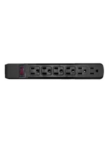 CableWholesale 51W1-12215 Surge Protector, Flat Rotating Plug, 6 Outlet, Black Horizontal Outlets, Plastic, Power Cord 15 foot