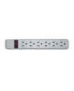 CableWholesale 51W1-19210 Surge Protector, Flat Rotating Plug, 6 Outlet, Gray Horizontal Outlets, Plastic, Power Cord 10 foot