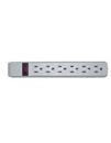 CableWholesale 51W1-19225 Surge Protector, Flat Rotating Plug, 6 Outlet, Gray Horizontal Outlets, Plastic, Power Cord 25 foot