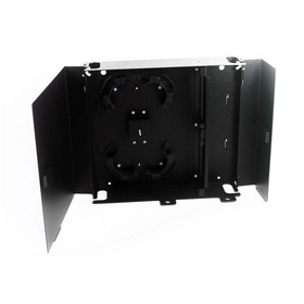 CableWholesale 61F2-01001 Fiber Wall Mount Patch Panel Enclosure, Unloaded, Holds 2 Adapter Plates, Black
