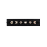CableWholesale 68F3-10360 LGX Compatible Adapter Plate featuring a Bank of 6 Multimode ST Connectors, Black Powder Coat