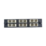 CableWholesale 68F3-11060 LGX Compatible Adapter Plate featuring a Bank of 6 Multimode Duplex SC Connectors in Beige for OM1 and OM2 applications, Black Powder Coat