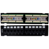 CableWholesale 68PP-03012-10 Wall Mount 12 Port Cat5e Patch Panel, 110 Type, 568A & 568B Compatible, 10 inch