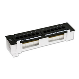 CableWholesale 69BK-06012-10 Wall Mount 12 Port Cat6 Patch Panel, 110 Type, 568A & 568B Compatible, 10 inch