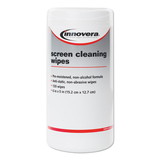 CableWholesale 9001-00106 Innovera Antistatic Screen Cleaning Wipes in Pop-Up Tub, 120/Pack