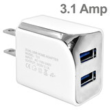 CableWholesale 90W1-30320WH 2 Port USB Wall Travel Charger, 2 USB A Charging Ports, 3.1 Amps total, White