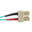 CableWholesale LCSC-31001 10 Gigabit Aqua Fiber Optic Cable, LC / SC, Multimode, Duplex, 50/125, 1 meter (3.3 foot)