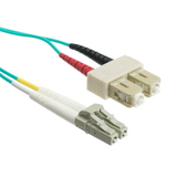 CableWholesale LCSC-31002 10 Gigabit Aqua Fiber Optic Cable, LC / SC, Multimode, Duplex, 50/125, 2 meter (6.6 foot)