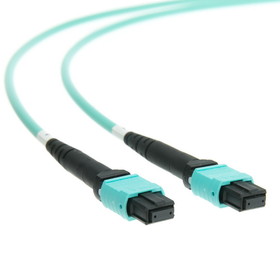 CableWholesale MPMP-41007 Plenum Fiber Optic Cable, MTP / MTP (MPO), Multimode OM4, Duplex, 12 Strand, 40/100 Gbps, 50/125, 7 meter (22.96 foot)