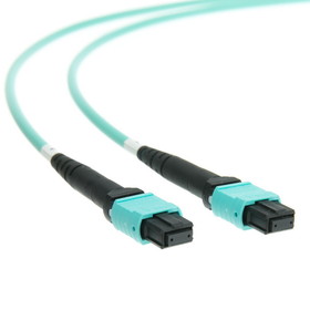 CableWholesale MPMP-41010 Plenum Fiber Optic Cable, MTP / MTP (MPO), Multimode OM4, Duplex, 12 Strand, 40/100 Gbps, 50/125, 10 meter (32.8 foot)