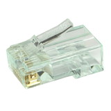 CableWholesale S45-1600 Simply45 Cat6 Pass Through RJ45 Crimp Connectors, Solid 23AWG/Stranded 26-24AWG, Green Tint, Jar 100 pieces