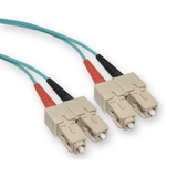 CableWholesale SCSC-31001 10 Gigabit Aqua Fiber Optic Cable, SC / SC, Multimode, Duplex, 50/125, 1 meter (3.3 foot)