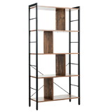 Costway 01695724 4-Tier Industrial Freestanding Bookshelf with Metal Frame