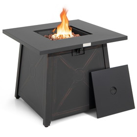 Costway 01753869 30 Inch Square Propane Gas Fire Table with Waterproof Cover