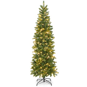 Costway 02597413 6 Feet Pre-Lit Artificial Christmas Tree with 648 PVC PE Branch Tips
