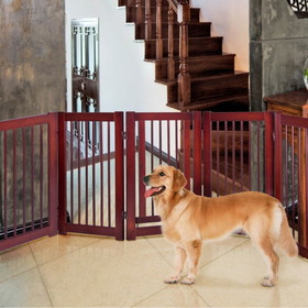 Costway 02647835 30" Configurable Folding Free Standing Wood Pet Safety Fence