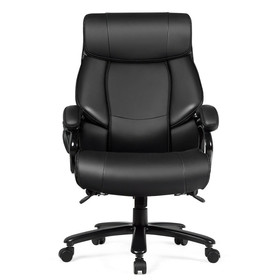 Costway 03427819 Big & Tall 400lb PU Leather Massage Office Chair-Black