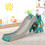 Costway 04625317 4-in-1 Kids Climber Slide Play Set with Basketball Hoop-Green