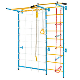 Costway 04635721 7 In 1 Kids Indoor Gym Playground Swedish Wall Ladder-Yellow