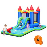 Costway 05326814 Inflatable Bounce House Castle Water Slide with Climbing Wall