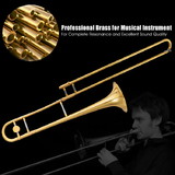 Costway 05983624 B Flat Trombone Golden Brass with Mouthpiece