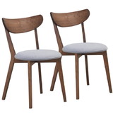 Costway 06375198 Set of 2 Dining Chairs Upholstered Curved Back Side