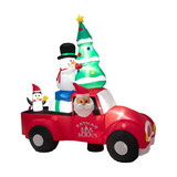 Costway 06392814 8 Feet Wide Inflatable Santa Claus Driving a Car with LED and Air Blower