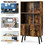 Costway 06728415 2-Tier Retro Bookcase Bookshelf with 3 Compartment-Coffee