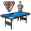 Costway 07381542 6 Feet Foldable Billiard Pool Table with Complete Set of Balls-Blue