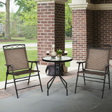 Costway 07519624 Patio Dining Set with Patio Folding Chairs and Table