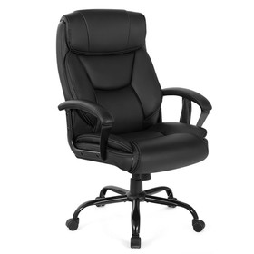 Costway 08416935 Massage Executive Office Chair with 6 Vibrating Points-Black