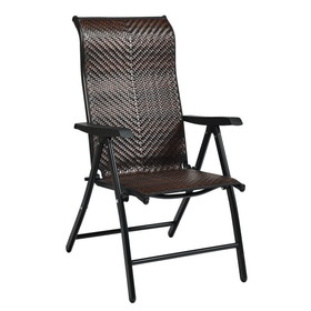 Costway 08497162 Patio Rattan Folding Chair with Armrest