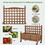 Costway 09358217 32in Wood Planter Box with Trellis Mobile Raised Bed for Climbing Plant