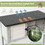 Costway 09457183 Small Elevated Rabbit Hutch with Hinged Asphalt Roof and Removable Tray
