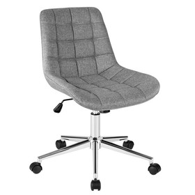 Costway 09468157 Fabric Adjustable Mid-Back Armless Office Swivel Chair