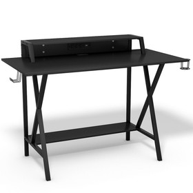 Costway 09537618 All-in-One Professional Gaming Desk with Cup and Headphone Holder
