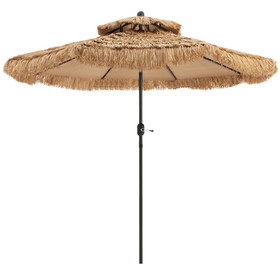 Costway 09621483 9 Feet Thatched Tiki Umbrella with 8 Ribs